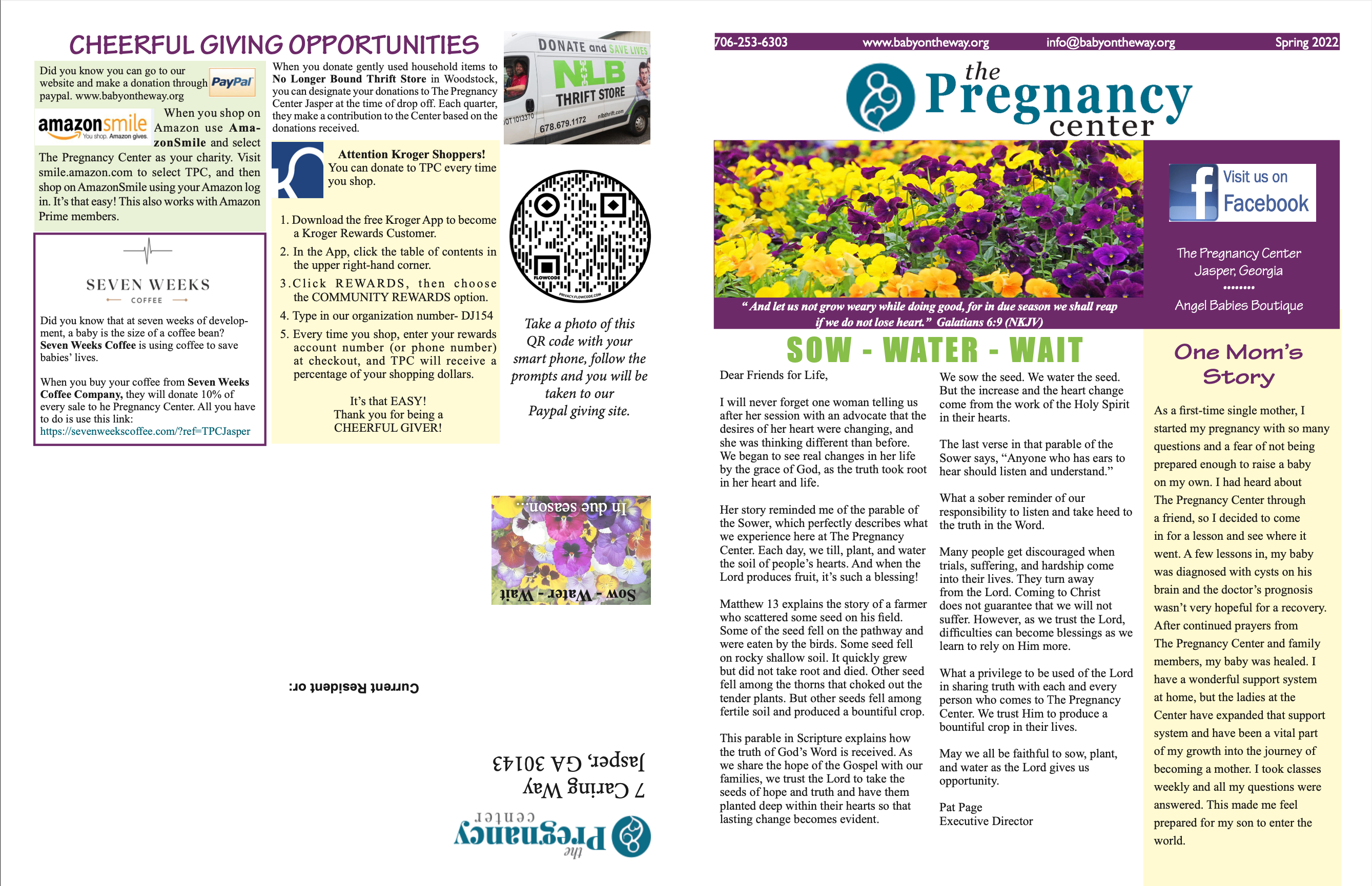 The Pregnancy Center Spring Newsletter 2022